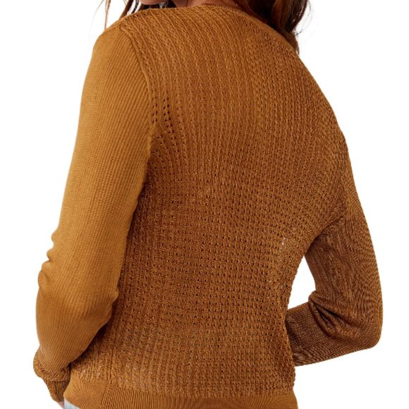 NWT Free People H2O Crew Pullover in Tiger Eye - size XS - Picture 4 of 11